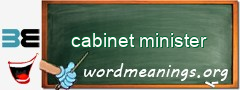 WordMeaning blackboard for cabinet minister